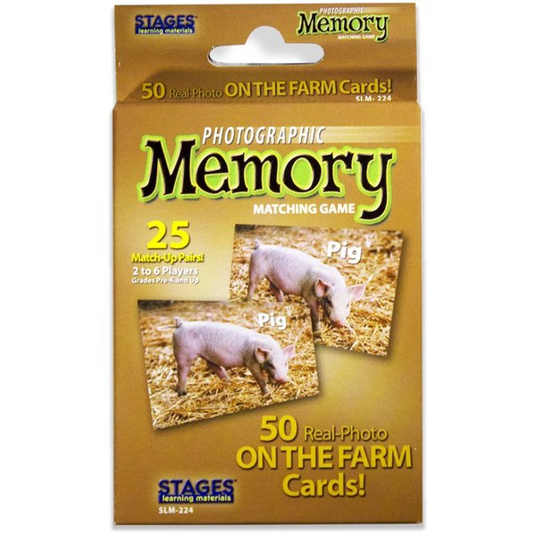 Stages Learning Materials Photographic Memory Matching Game, On the Farm SLM-224